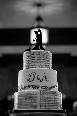 Lovely wedding cake for two musicians. Taken at the University of Oklahoma.